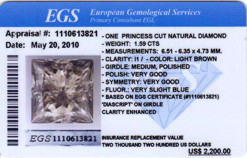 WOW!!! CERTIFIED 1.59ct PRINCESS CUT SPARKLING ENGAGEMENT DIAMOND!!